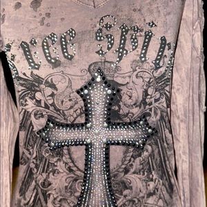 Free spirit bling cross shirt
